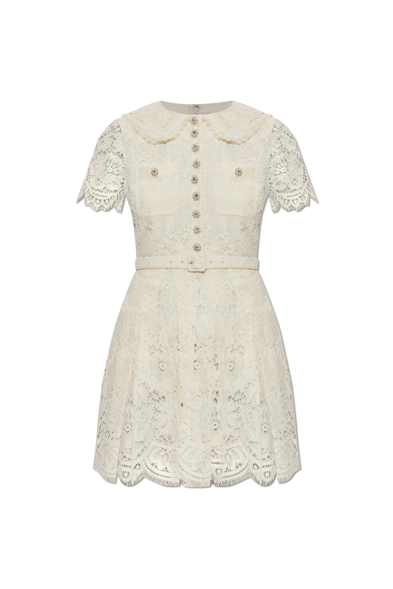 ワンピース SELF PORTRAIT LACE DRESS WITH BELT SELF PORTRAIT lace dress with belt White Self-Portrait